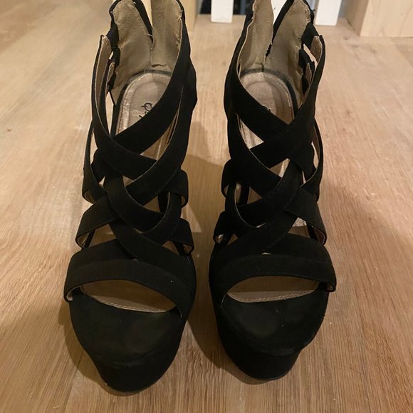 Black Platform Wedges - Picture 2 of 2